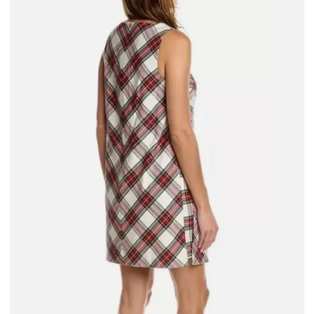Trina Turk 'Brynne' Holiday Tartan Plaid Sleeveless Shift Dress Size 4 - Picture 2 of 11